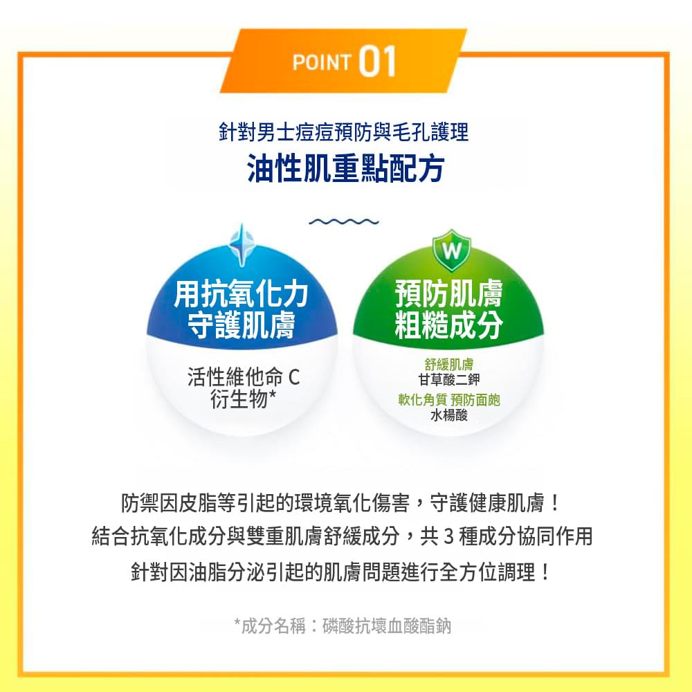 樂敦 Melano CC Men 維他命 C 淨亮化妝水 - 特點1